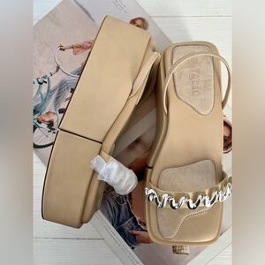 Cult Gaia Elegant Beige Platform Sandals